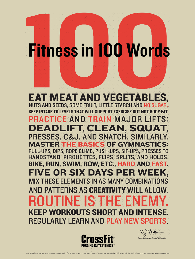 Fitness in 100 Words